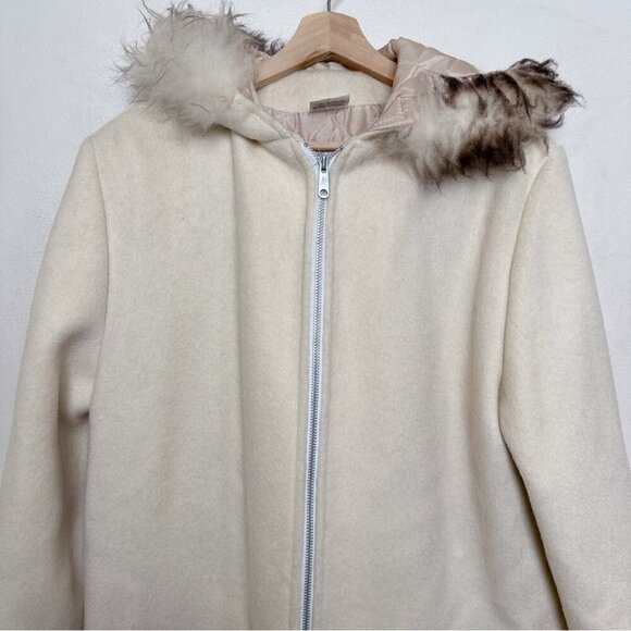 Canadian Sportwear Womens 16 1/2 Wool Northern Faux Fur Hood Trim Parka - Picture 5 of 16